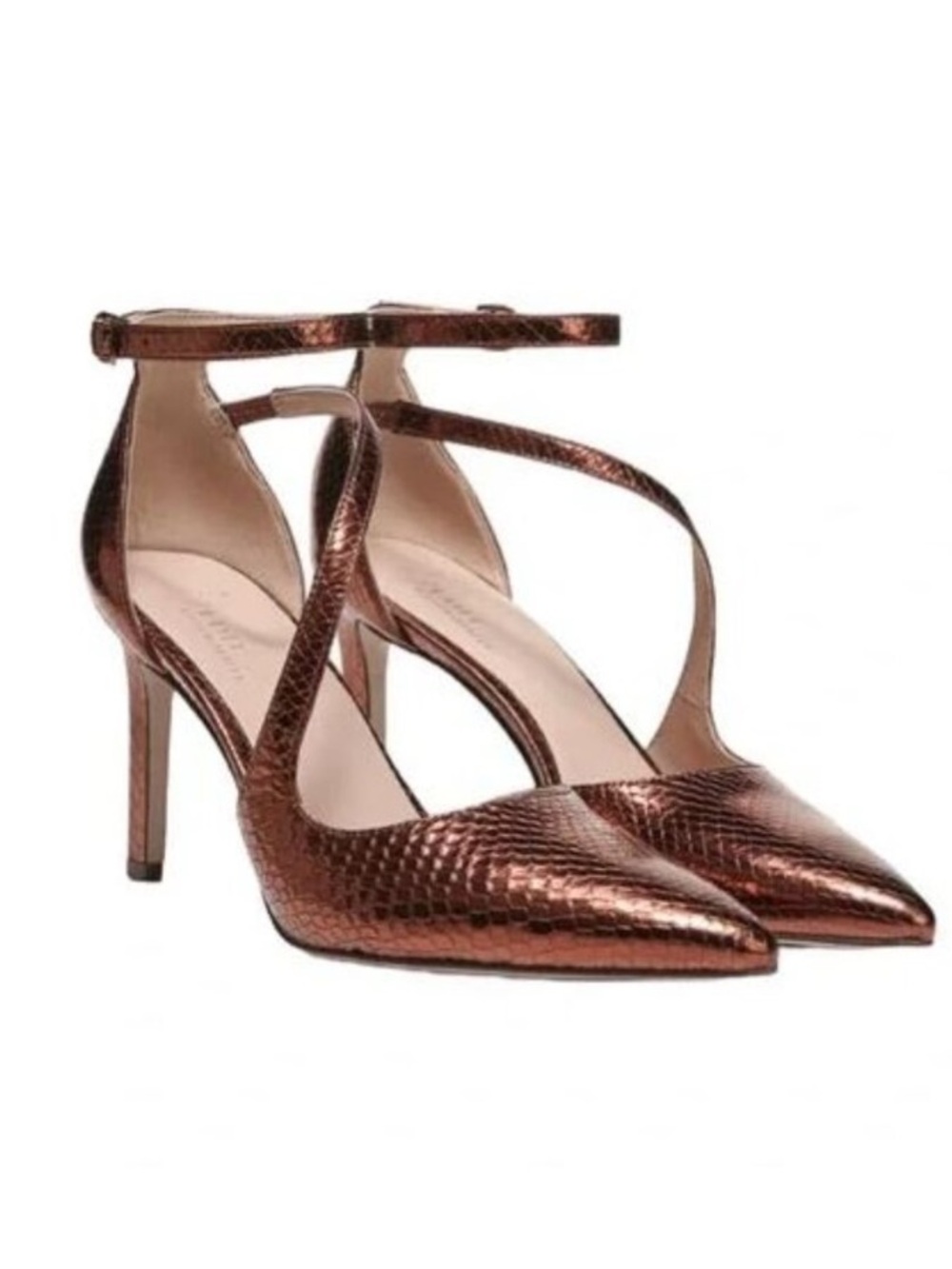 27 Edit Naturalizer Bronze Snake Pointed Toe Abilyn Pumps Stiletto Heel Size 7.5